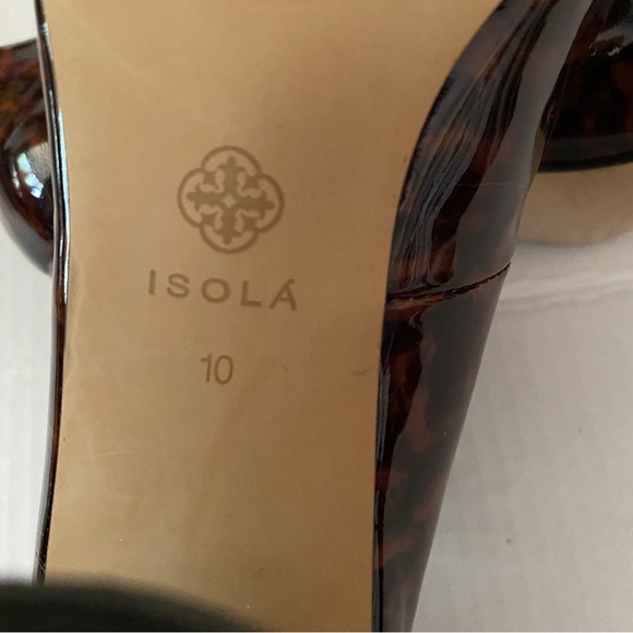 Idols Patent Faux Leather Elena Cinnamon Tortoise Round Toe BlockHeel Shoes 10 - Picture 8 of 12